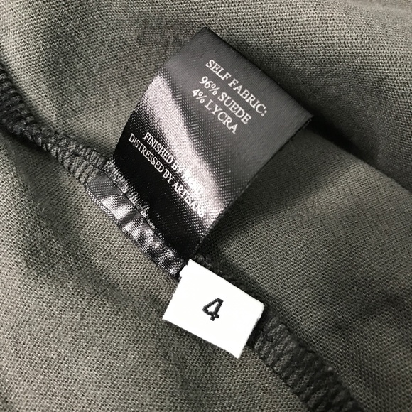 Gary Graham Leather Stretch Pants Black Suede Finish Womens 4 - Picture 5 of 11